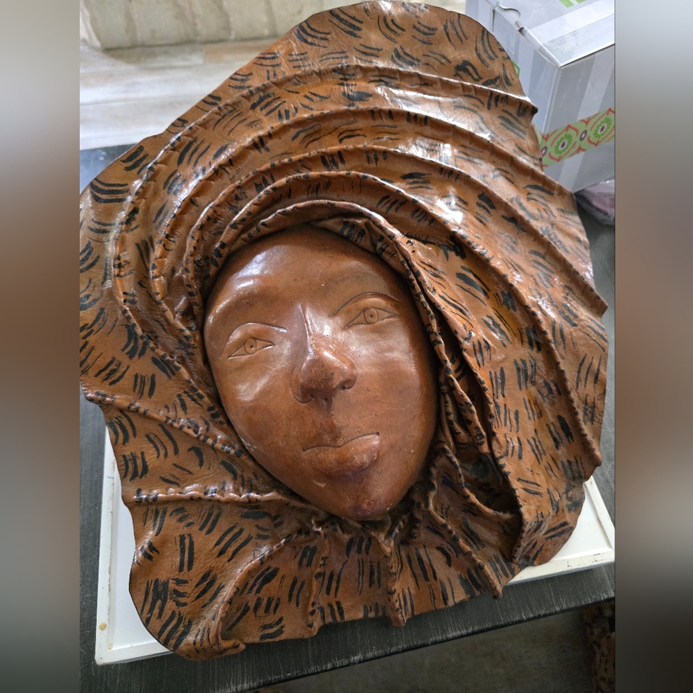 Leather Face Sculpture